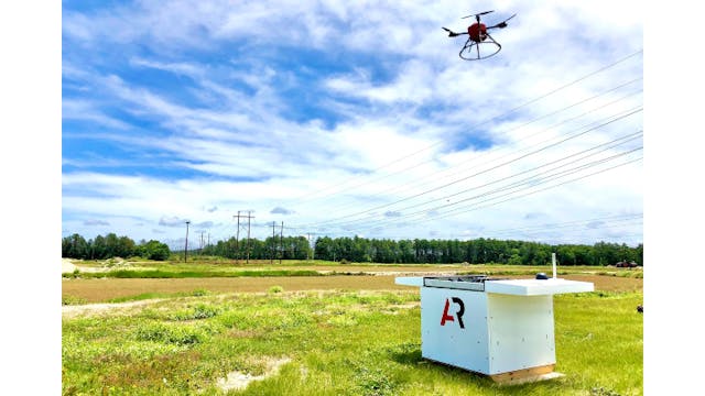 American Robotics Scout Drone Landing On Scout Base