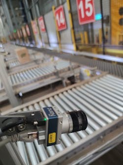 Figure 2: The Knorr food boxes are checked for damaged packaging and classified using a barcode by one camera at each of the 17 lines. (Photo courtesy of Kibele-PIMS.) Figure 2: The Knorr food boxes are checked for damaged packaging and classified using a barcode by one camera at each of the 17 lines. (Photo courtesy of Kibele-PIMS.)
