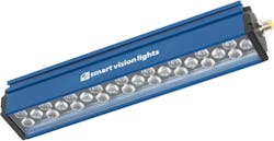 Figure 2: Available in every standard wavelength as well as IR, SWIR, and UV, the Smart Vision Lights LTF is a three-channel light where the LED for each channel has either a wide, medium, or narrow lens. (Photo courtesy of Smart Vision Lights.)