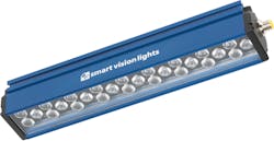 Figure 2: Available in every standard wavelength as well as IR, SWIR, and UV, the Smart Vision Lights LTF is a three-channel light where the LED for each channel has either a wide, medium, or narrow lens. (Photo courtesy of Smart Vision Lights.) Figure 2: Available in every standard wavelength as well as IR, SWIR, and UV, the Smart Vision Lights LTF is a three-channel light where the LED for each channel has either a wide, medium, or narrow lens. (Photo courtesy of Smart Vision Lights.)