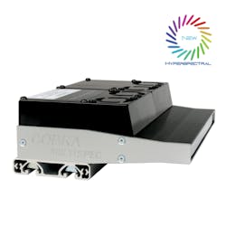 Figure 9: The hyperspectral version of ProPhotonix's COBRA MultiSpec (Figure 8) has a spectral range from 400 to 1000 nm. Expert wavelength configuration and balancing ensures a spectrum optimized for hyperspectral line scan cameras operating in the visible to near-IR spectrum. (Photo courtesy of ProPhotonix.) Figure 9: The hyperspectral version of ProPhotonix's COBRA MultiSpec (Figure 8) has a spectral range from 400 to 1000 nm. Expert wavelength configuration and balancing ensures a spectrum optimized for hyperspectral line scan cameras operating in the visible to near-IR spectrum. (Photo courtesy of ProPhotonix.)