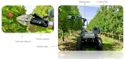 Figure 3: The Monash University apple-picking system deployed on a four-wheeled vehicle for orchard field tests.