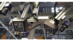 Figure 1: The industrial cameras from MATRIX VISION at the plant of the automotive supplier (Station 2). The figure shows several industrial cameras and flat light sources. Due to the long working distances and the light-intensive illuminations required at times, high-performance flat light sources with lens optics were used. (Images courtesy of MATRIX VISION.) Figure 1: The industrial cameras from MATRIX VISION at the plant of the automotive supplier (Station 2). The figure shows several industrial cameras and flat light sources. Due to the long working distances and the light-intensive illuminations required at times, high-performance flat light sources with lens optics were used. (Images courtesy of MATRIX VISION.)