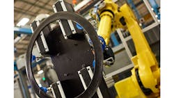 Figure 1: A bead apex component prior to incorporation in a finished tire. (Photos courtesy of Steelastic.) Figure 1: A bead apex component prior to incorporation in a finished tire. (Photos courtesy of Steelastic.)