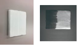 Figure 9: Materials such as plastics and glass can be transparent to illumination in certain regions of the SWIR region of the spectrum. Others like water and lipids show strong absorption at specific wavelengths in this region, which can make them easier to visualize inside the packaging. For example, 1450 nm light can image moisture content in disinfectant wipes. Figure 9: Materials such as plastics and glass can be transparent to illumination in certain regions of the SWIR region of the spectrum. Others like water and lipids show strong absorption at specific wavelengths in this region, which can make them easier to visualize inside the packaging. For example, 1450 nm light can image moisture content in disinfectant wipes.