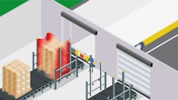 Figure 4. Pallets are sizeable inspection targets and require larger lighting units to illuminate the entire field of view. Logistic lighting solutions can be built up to 3 meters in length. Figure 4. Pallets are sizeable inspection targets and require larger lighting units to illuminate the entire field of view. Logistic lighting solutions can be built up to 3 meters in length.
