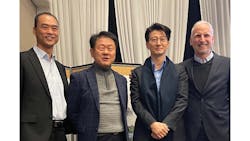Successful contract signing: Chong Yoon Foo (Basler), Hyunki Cho (DATVISION), Kim Jonghwan (IOVIS), Dr. Dietmar Ley (Basler) Successful contract signing: Chong Yoon Foo (Basler), Hyunki Cho (DATVISION), Kim Jonghwan (IOVIS), Dr. Dietmar Ley (Basler)