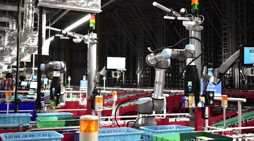 Figure 1. By combining an industrial robot arm, AI software, 3D imaging, and intelligent gripping capabilities, the RightPick automated system can pick and place millions of SKUs. (Photo courtesy of RightHand Robotics.)