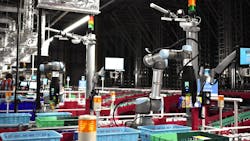 Figure 1. By combining an industrial robot arm, AI software, 3D imaging, and intelligent gripping capabilities, the RightPick automated system can pick and place millions of SKUs. (Photo courtesy of RightHand Robotics.) Figure 1. By combining an industrial robot arm, AI software, 3D imaging, and intelligent gripping capabilities, the RightPick automated system can pick and place millions of SKUs. (Photo courtesy of RightHand Robotics.)