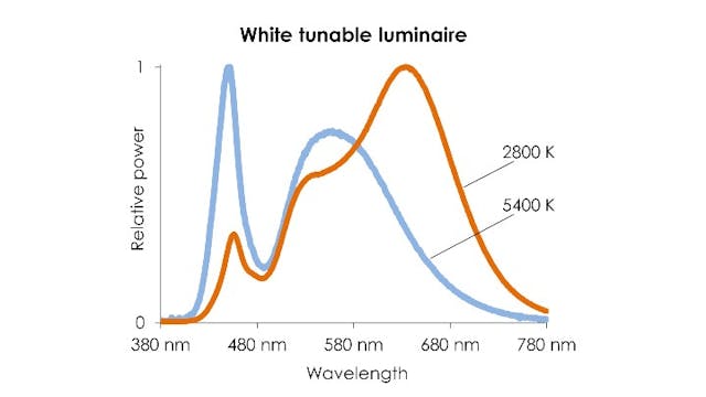 Figure 3. Spectra of white LEDs.