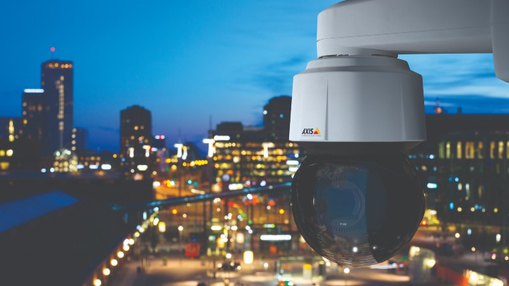 Figure 1: Network surveillance cameras equipped with the right software act as critical sensors to capture visual data from around cities and record events of interest. (Photos courtesy of Axis Communications.)