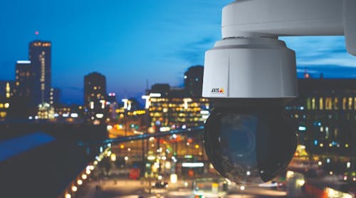 Figure 1: Network surveillance cameras equipped with the right software act as critical sensors to capture visual data from around cities and record events of interest. (Photos courtesy of Axis Communications.)