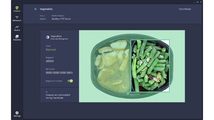 Figure 1: Four GigE Visio cameras inspect food trays for missing components. (Photos courtesy of Neurala.)