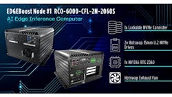 Premio&rsquo;s RCO-6000-CFL-2N2060S AI Edge Inference Computer incorporates advanced performance Intel 9th Generation processors, rich GPU support, and scalable, hot-swappable NVMe capacity into versatile hardware that is designed to withstand deployment in challenging industrial environments. (Image courtesy of Premio, Inc.)