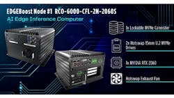 Premio’s RCO-6000-CFL-2N2060S AI Edge Inference Computer incorporates advanced performance Intel 9th Generation processors, rich GPU support, and scalable, hot-swappable NVMe capacity into versatile hardware that is designed to withstand deployment in challenging industrial environments. (Image courtesy of Premio, Inc.) Premio’s RCO-6000-CFL-2N2060S AI Edge Inference Computer incorporates advanced performance Intel 9th Generation processors, rich GPU support, and scalable, hot-swappable NVMe capacity into versatile hardware that is designed to withstand deployment in challenging industrial environments. (Image courtesy of Premio, Inc.)