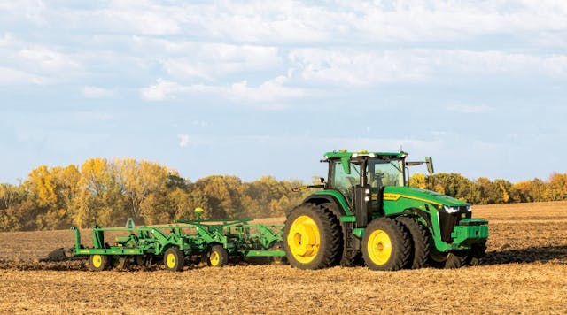 John Deere revealed a fully autonomous tractor that&rsquo;s ready for large-scale production. The machine combines Deere&rsquo;s 8R Tractor, TruSet&trade;-enabled chisel plow, GPS guidance system, and new advanced technologies. (Photos courtesy of John Deere.)
