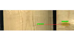 Astrocyte locates and identifies small knots (30 x10 pixels) on wood planks using tiling on images (2800 x1024 pixels).