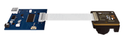 Figure 2. New modules (on the right) allow direct connection to off-the-shelf processing boards (on the left) through flat cables without the need to design any additional board. Figure 2. New modules (on the right) allow direct connection to off-the-shelf processing boards (on the left) through flat cables without the need to design any additional board.