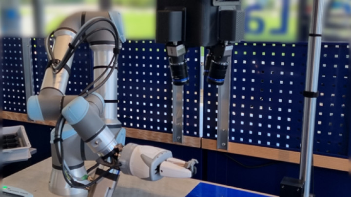 Inspection of critical dimensions on precise metal parts.