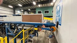 The Surface Finish Inspector is located in the planer mill near the moulders. The Surface Finish Inspector is located in the planer mill near the moulders.