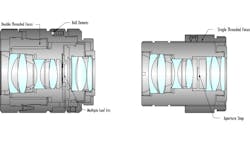 Figure 1. A standard lens with adjustable focus and iris vs. an industrial ruggedized lens with streamlined mechanics. Figure 1. A standard lens with adjustable focus and iris vs. an industrial ruggedized lens with streamlined mechanics.