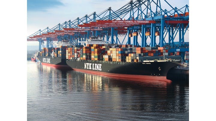 Using drones and high resolution cameras, HHLA Sky has developed a system to inspect the gantry cranes that unload cargo containers from ships at the Port of Hamburg, Germany.