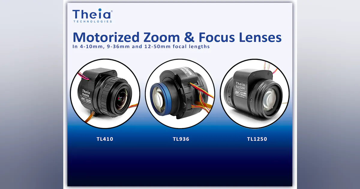 Motorized Camera Lens High Resolution NIR corrected Motorized Lens Family | Vision Systems Design