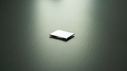 Figure 1: A quantum dot film deposited onto a glass substrate. It has been scratched to allow measurement of the thickness. Figure 1: A quantum dot film deposited onto a glass substrate. It has been scratched to allow measurement of the thickness.