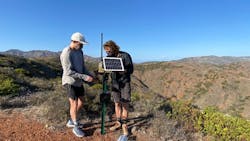 TNC staff troubleshooting a camera on Santa Cruz Island. TNC staff troubleshooting a camera on Santa Cruz Island.