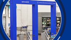 Figure 1: Cameras inside an arch snap images of products in shoppers' carts as they exit a Sam's Club location. Figure 1: Cameras inside an arch snap images of products in shoppers' carts as they exit a Sam's Club location.