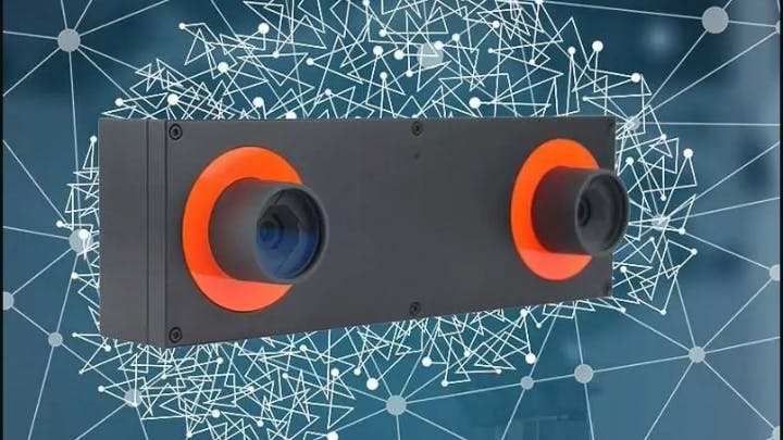 Figure 1: Roboception's rc_visard NG, a 3D stereo camera with onboard software.