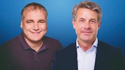 Figure 2: Michael Suppa, CEO of Roboception (left), and Hardy Mehl, CFO/COO at Basler (right). Figure 2: Michael Suppa, CEO of Roboception (left), and Hardy Mehl, CFO/COO at Basler (right).