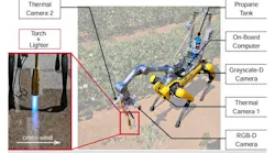 Figure 1: Researchers from Texas A&M University created a robotic weeding system using heat from a flamethrower. The system incudes one RGB-D camera and two thermal cameras.