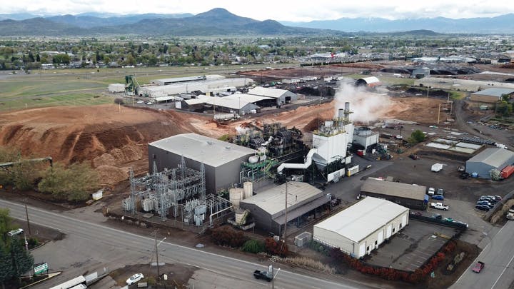 Figure 1: Biomass One produces electricity, which it sells to the local utility, using wood waste.