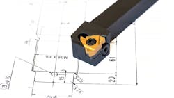 Figure 1: Indexable inserts are replaceable cutting edges used in machining tools such as a lathe. Figure 1: Indexable inserts are replaceable cutting edges used in machining tools such as a lathe.