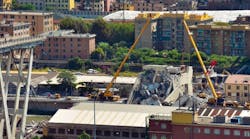 Figure 1: On August 14, 2018, the Ponte Morandi, a major highway viaduct in Genoa, Italy, collapsed during a rainstorm, killing 43 people. Insufficient maintenance was suspected to be a cause for the disaster Figure 1: On August 14, 2018, the Ponte Morandi, a major highway viaduct in Genoa, Italy, collapsed during a rainstorm, killing 43 people. Insufficient maintenance was suspected to be a cause for the disaster