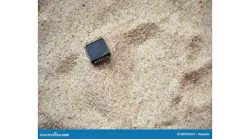 A semiconductor chip in a bed of high quality quartz sand. High quality quartz is a key component in the manufacture of semiconductors. A semiconductor chip in a bed of high quality quartz sand. High quality quartz is a key component in the manufacture of semiconductors.
