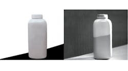 Figure 1: SWIR cameras and lenses can look through some objects that are opaque under visible light, like this white bottle, to reveal the hidden substances inside them. Figure 1: SWIR cameras and lenses can look through some objects that are opaque under visible light, like this white bottle, to reveal the hidden substances inside them.