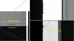 Figure 4: High dynamic range (HDR) imaging with a dual line sensor is ideal for dark and reflective materials. Figure 4: High dynamic range (HDR) imaging with a dual line sensor is ideal for dark and reflective materials.