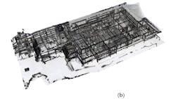 Figure 3: Dual-edge extraction with opacity-color gradation of the scanned point cloud data of the Tamaki Shinto Shrine Office Building in Nara Prefecture, Japan. Figure 3: Dual-edge extraction with opacity-color gradation of the scanned point cloud data of the Tamaki Shinto Shrine Office Building in Nara Prefecture, Japan.