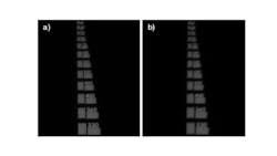 Figure 6: Off-axis comparison of the same objectives, with one showing significant degradation in contrast (down to 7%) at 330 lp/mm. Figure 6: Off-axis comparison of the same objectives, with one showing significant degradation in contrast (down to 7%) at 330 lp/mm.