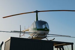 Figure 2: A Sprayhawk can land and take off from small platforms, such as the top of a truck used to transport it to the area where it will perform its mission. Figure 2: A Sprayhawk can land and take off from small platforms, such as the top of a truck used to transport it to the area where it will perform its mission.