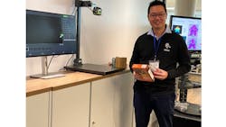 Figure 4: Anson Louie, a member of the applications engineering team, demonstrates the features of one of Zebra’s smart cameras. Figure 4: Anson Louie, a member of the applications engineering team, demonstrates the features of one of Zebra’s smart cameras.