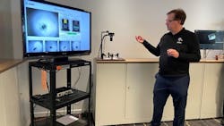 Figure 5: Robert Rochon, senior manager of applications/systems at Zebra, explains a demo of the company's deep learning/OCR capabilities. Figure 5: Robert Rochon, senior manager of applications/systems at Zebra, explains a demo of the company's deep learning/OCR capabilities.