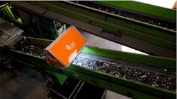 Fig. 1: Lion Vision's detection system consists of a camera and high intensity lights housed in a protective enclosure and connected to a computer loaded with AI vision software. Two of these camera/light set ups are positioned in strategic places over a conveyor belt. Fig. 1: Lion Vision's detection system consists of a camera and high intensity lights housed in a protective enclosure and connected to a computer loaded with AI vision software. Two of these camera/light set ups are positioned in strategic places over a conveyor belt.