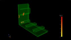 Figure 3: The system, using the Halcon software from MVTec, merges data from the box into a point cloud to create a 3D image. It then matches and checks point distances against the appropriate model, in software developed by phil-vision, on an IPC. Figure 3: The system, using the Halcon software from MVTec, merges data from the box into a point cloud to create a 3D image. It then matches and checks point distances against the appropriate model, in software developed by phil-vision, on an IPC.