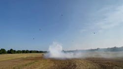 Figure 1: Autonomous drones capture images of a smoke plume over time. Figure 1: Autonomous drones capture images of a smoke plume over time.
