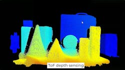 Figure 6: This image from FRAMOS (Munich, Germany), a provider of camera modules and embedded vision solutions, shows depth information from a time-of-flight camera. Figure 6: This image from FRAMOS (Munich, Germany), a provider of camera modules and embedded vision solutions, shows depth information from a time-of-flight camera.