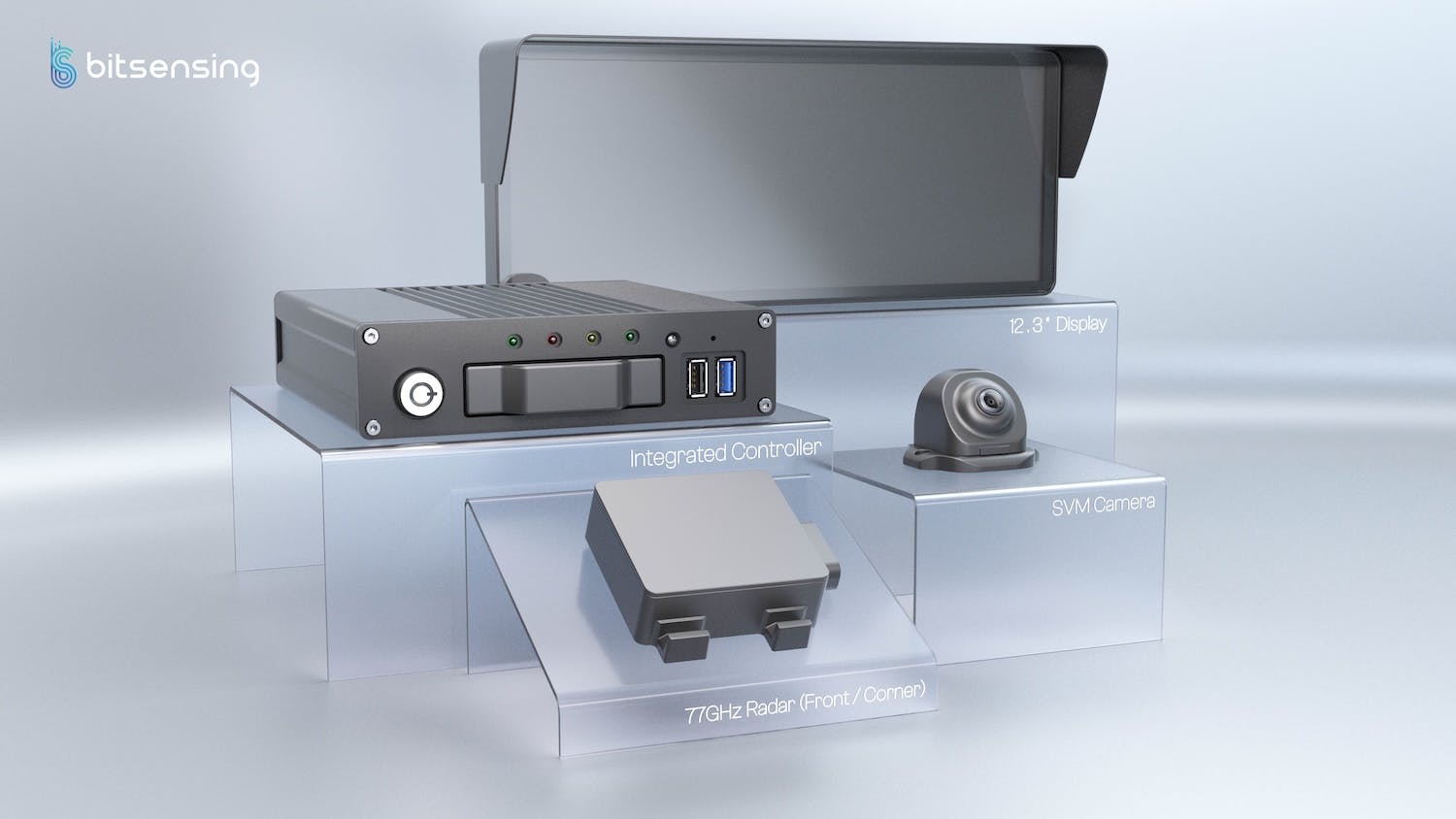 Each ADAS kit contains three RGB cameras, four radar units, a controller and display screen, and AI software.