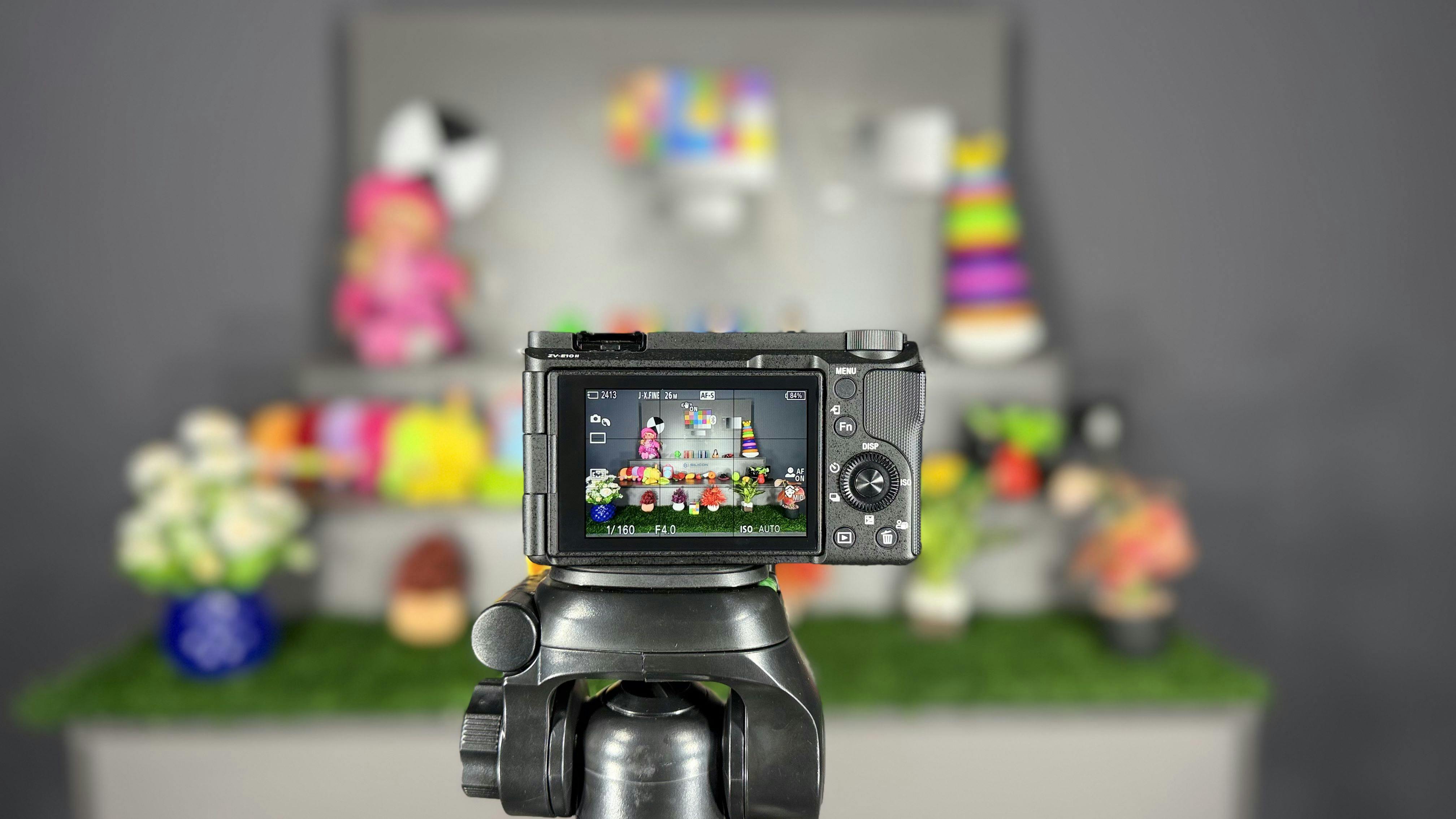 Camera setup used to evaluate exposure and focus